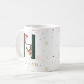 Personalisierter Weihnachtsmonogramm-H-Becher Kaffeetasse (Vorderseite Links)