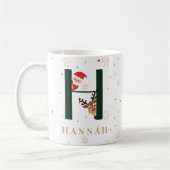 Personalisierter Weihnachtsmonogramm-H-Becher Kaffeetasse (Links)