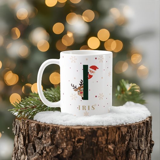 Personalisierter Weihnachtsmonogramm-I-Becher Kaffeetasse