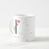 Personalisierter Weihnachtsmonogramm-I-Becher Kaffeetasse (Vorderseite Links)