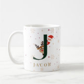 Personalisierter Weihnachtsmonogramm-J-Becher Kaffeetasse (Links)