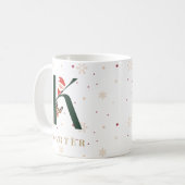 Personalisierter Weihnachtsmonogramm-K-Tasse Kaffeetasse (Vorderseite Links)