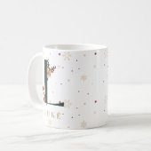 Personalisierter Weihnachtsmonogramm-L-Becher Kaffeetasse (Vorderseite Links)