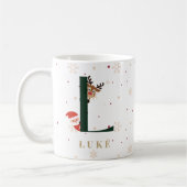 Personalisierter Weihnachtsmonogramm-L-Becher Kaffeetasse (Links)