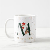 Personalisierter Weihnachtsmonogramm-M-Becher Kaffeetasse (Links)