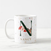 Personalisierter Weihnachtsmonogramm-N-Becher Kaffeetasse (Links)
