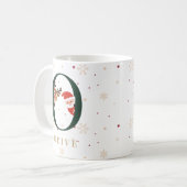 Personalisierter Weihnachtsmonogramm-O-Becher Kaffeetasse (Vorderseite Links)