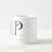 Personalisierter Weihnachtsmonogramm-P-Becher Kaffeetasse (Vorderseite Links)