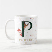Personalisierter Weihnachtsmonogramm-P-Becher Kaffeetasse (Links)