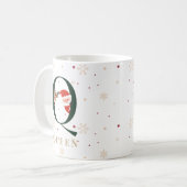 Personalisierter Weihnachtsmonogramm-Q-Becher Kaffeetasse (Vorderseite Links)