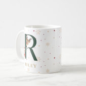 Personalisierter Weihnachtsmonogramm-R-Becher Kaffeetasse (Vorderseite Links)
