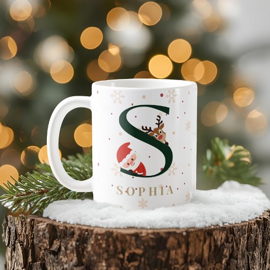 Personalisierter Weihnachtsmonogramm-S-Tasse Kaffeetasse