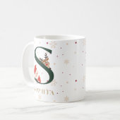 Personalisierter Weihnachtsmonogramm-S-Tasse Kaffeetasse (Vorderseite Links)