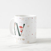 Personalisierter Weihnachtsmonogramm-W-Mug Kaffeetasse (Vorderseite Links)