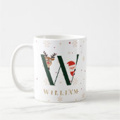 Personalisierter Weihnachtsmonogramm-W-Mug Kaffeetasse (Links)