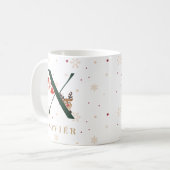 Personalisierter Weihnachtsmonogramm-X-Becher Kaffeetasse (Vorderseite Links)