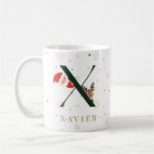 Personalisierter Weihnachtsmonogramm-X-Becher Kaffeetasse (Links)