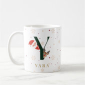 Personalisierter Weihnachtsmonogramm-Y-Becher Kaffeetasse (Links)