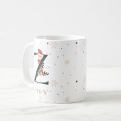Personalisierter Weihnachtsmonogramm-Z-Becher Kaffeetasse (Vorderseite Links)