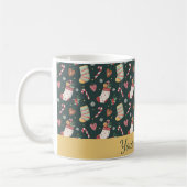 Personalisierter Weihnachtsmuffin mit Weihnachtspl Kaffeetasse (Links)