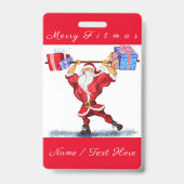 Personalisierter Weihnachtsname Abzeichen Weihnach Ausweis (Back)