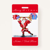 Personalisierter Weihnachtsname Abzeichen Weihnach Ausweis (Rückseite)