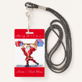 Personalisierter Weihnachtsname Abzeichen Weihnach Ausweis (Rückseite mit Schlüsselband)