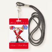 Personalisierter Weihnachtsname Abzeichen Weihnach Ausweis (Vorderseite mit Schlüsselband)