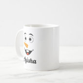 Personalisierter Weihnachtsname Tassen, Schneemann Kaffeetasse (Vorderseite Links)