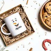 Personalisierter Weihnachtsname Tassen, Schneemann Kaffeetasse