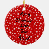 Personalisierter Weihnachtspanda-Strumpf Keramikornament (Hinten)