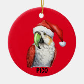 Personalisierter Weihnachtsparrot Keramik Ornament (Vorne)