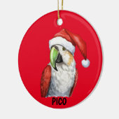 Personalisierter Weihnachtsparrot Keramik Ornament (Links)
