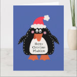 Personalisierter WeihnachtsPenguin Karte<br><div class="desc">Dieser süße Weihnachtspinguin wird aus einer Collage von Helen McCartney Designs gedruckt.</div>