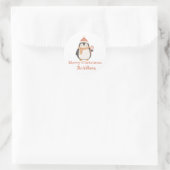 Personalisierter Weihnachtspinguin Runder Aufkleber (Tasche)