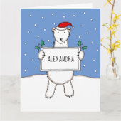 Personalisierter Weihnachtspolar Karte (Gelbe Blume)