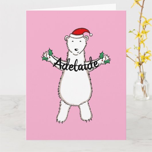 Personalisierter Weihnachtspolar Karte (Gelbe Blume)