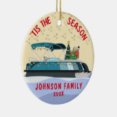 Personalisierter WeihnachtsPontoon Keramik Ornament (Rechts)