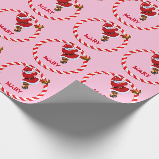 Personalisierter Weihnachtsring Geschenkpapier (Ecke)