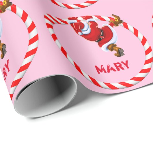 Personalisierter Weihnachtsring Geschenkpapier (Rolleneckpunkt)