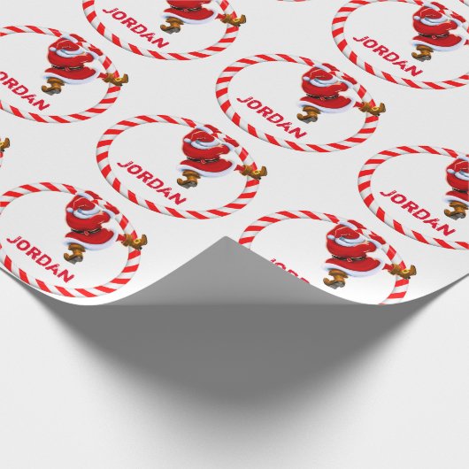 Personalisierter Weihnachtsring Geschenkpapier (Ecke)