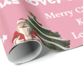 Personalisierter Weihnachtsrosa Geschenkpapier (Rolleneckpunkt)