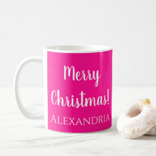 Personalisierter Weihnachtsrosa Kaffeetasse