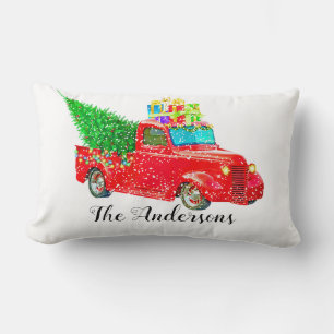 Personalisierter Weihnachtsroter LKW-Kissen Lendenkissen