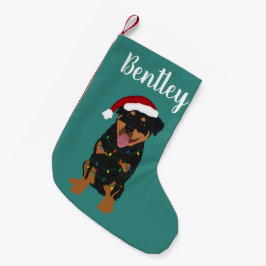 Personalisierter Weihnachtsrottweiler Kleiner Weihnachtsstrumpf