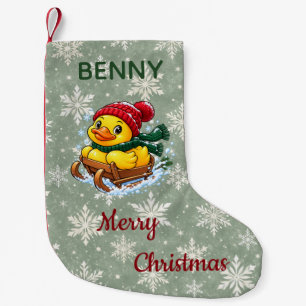 Personalisierter Weihnachtsschlitten-Gummienten Kleiner Weihnachtsstrumpf