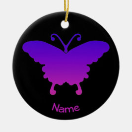 Personalisierter Weihnachtsschmetterling Cool Keramik Ornament