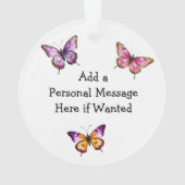 Personalisierter Weihnachtsschmetterling und Blume Ornament (Rückseite)