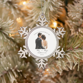 Personalisierter Weihnachtsschmuck für das neue Zu Schneeflocken Zinn-Ornament