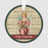Personalisierter Weihnachtsschmuck im Vintage-Enge Ornament (Vorderseite)